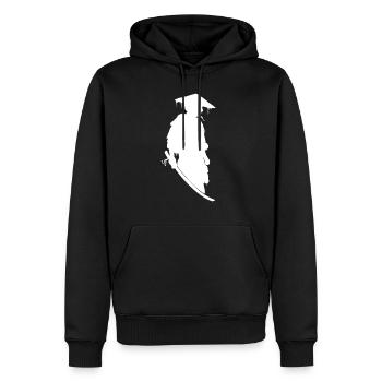 Cadeau de mysticisme de la lune guerrier japonais - Sweat à capuche Premium bio Homme - noir - Devant - Nico (187cm)