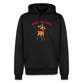 Frohe Weihnachten Rentiere Jungen Mädchen Kinder W - Männer Premium Bio Hoodie - Schwarz - Vorne - Nico (187cm)