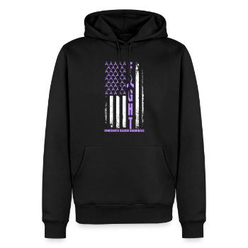 Lutte contre le cancer du pancréas USA Cancer du pancréas - Sweat à capuche Premium bio Homme - noir - Devant - Nico (187cm)