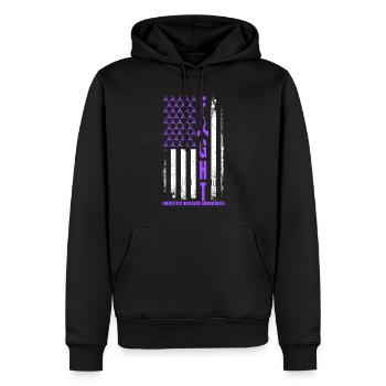 Lutte contre la violence domestique États-Unis Violence domestique - Sweat à capuche Premium bio Homme - noir - Devant - Nico (187cm)
