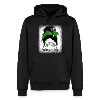 Weed Mama Messy Bun Marihuana Raucher Mutter #weed - Männer Premium Bio Hoodie - Schwarz - Vorne - Nico (187cm)