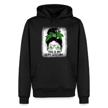 C’est mon costume Dop chignon désordonné dames marihua - Sweat à capuche Premium bio Homme - noir - Devant - Nico (187cm)