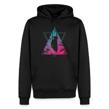 guerrier moderne samouraï néon - Sweat à capuche Premium bio Homme - noir - Devant - Nico (187cm)
