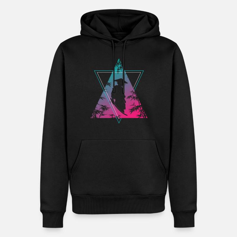 Neon Samurai Moderner Krieger Geist - Männer Premium Bio Hoodie - Schwarz