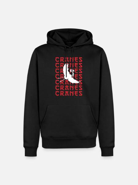 CRANES Stylish Bird Silhouette - Men’s Premium Organic Hoodie - black