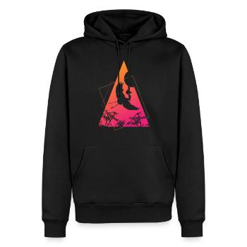 Grue Origami Géométrie Créativité - Sweat à capuche Premium bio Homme - noir - Devant - Nico (187cm)
