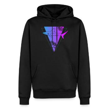Deep Sea Triangle requin mysticisme cadeau - Sweat à capuche Premium bio Homme - noir - Devant - Nico (187cm)