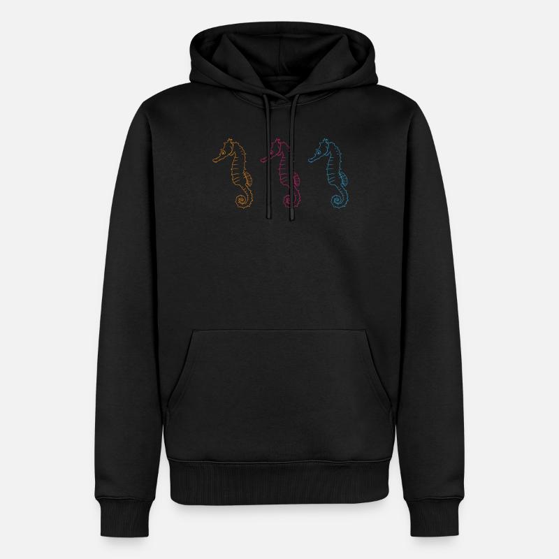 Triade Seepferdchen Meerestanz Geschenk - Männer Premium Bio Hoodie - Schwarz