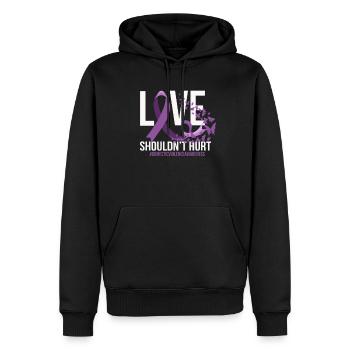 Liebe sollte häuslicher Gewaltbewusstsein nicht sc - Männer Premium Bio Hoodie - Schwarz - Vorne - Nico (187cm)