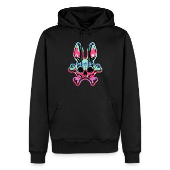 Kaninchenschädel Crossbones Osterhasen -SkelettJun - Männer Premium Bio Hoodie - Schwarz - Vorne - Nico (187cm)