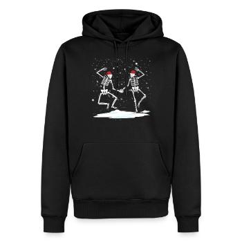 Tanzende Weihnachtsskelette Gothetanz -Skelette - Männer Premium Bio Hoodie - Schwarz - Vorne - Nico (187cm)