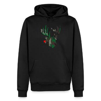Camo Weihnachten Hirschjagd Camouflage Weihnachten - Männer Premium Bio Hoodie - Schwarz - Vorne - Nico (187cm)