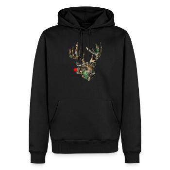 Camo Weihnachten Hirschjagd Camouflage Weihnachten - Männer Premium Bio Hoodie - Schwarz - Vorne - Nico (187cm)