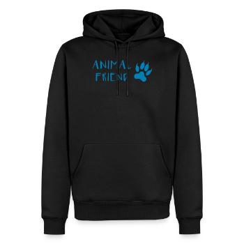 Animal Lover Font Paw Print Style - Men’s Premium Organic Hoodie - black - Front - Nico (187cm)