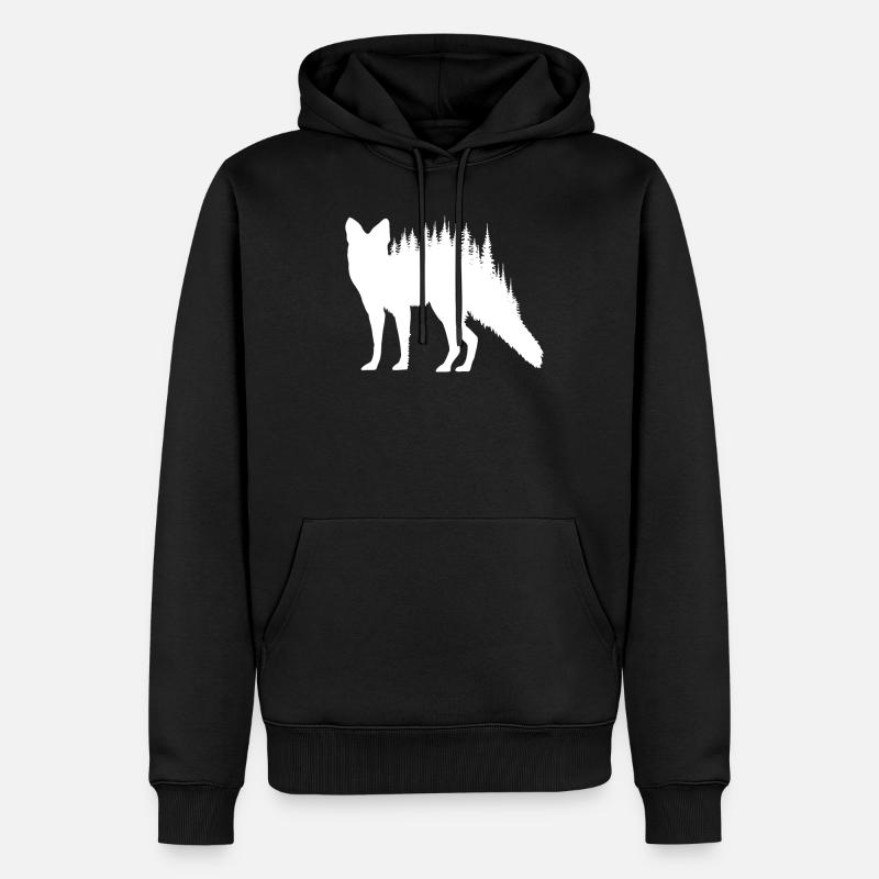 Fox Silhouette Beauté Sauvage - Sweat à capuche Premium bio Homme - noir