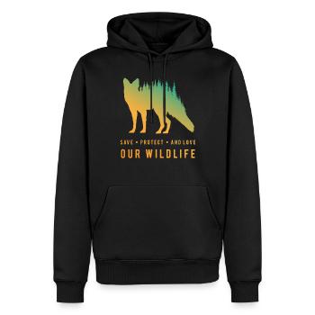 Préservez les renards - Aime notre nature sauvage - Sweat à capuche Premium bio Homme - noir - Devant - Nico (187cm)