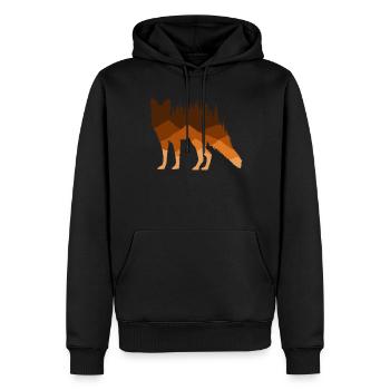 Fox Silhouette Beauté Sauvage - Sweat à capuche Premium bio Homme - noir - Devant - Nico (187cm)