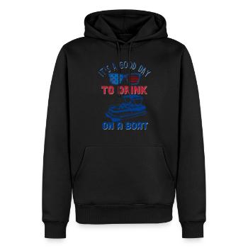 Es ist ein guter Tag, um auf einem Boot 4. Juli zu - Männer Premium Bio Hoodie - Schwarz - Vorne - Nico (187cm)