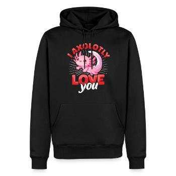 Axolotl Valentinstag Verliebt Liebe - Männer Premium Bio Hoodie - Schwarz - Vorne - Nico (187cm)