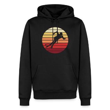Patinage artistique coucher de soleil Silhouette cadeau - Sweat à capuche Premium bio Homme - noir - Devant - Nico (187cm)