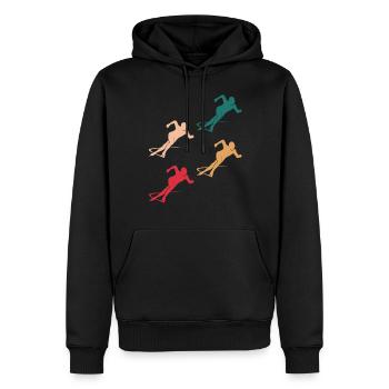 Farbenfrohes Eiskunstlauf Team Geschenk - Männer Premium Bio Hoodie - Schwarz - Vorne - Nico (187cm)