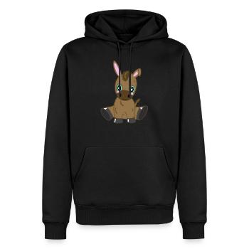 Süßer Esel Freund - Fürs Herz - Männer Premium Bio Hoodie - Schwarz - Vorne - Nico (187cm)