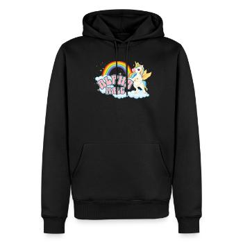 Alpha männlicher Einhorn Regenbogen peinlich Alpha - Männer Premium Bio Hoodie - Schwarz - Vorne - Nico (187cm)