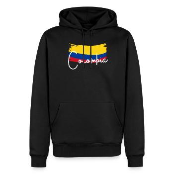 Kolumbien stolze kolumbianische Wurzelflagge Kolum - Männer Premium Bio Hoodie - Schwarz - Vorne - Nico (187cm)