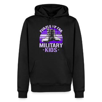 Lila für Militärkinder MilitärstiefelMilitärstiefe - Männer Premium Bio Hoodie - Schwarz - Vorne - Nico (187cm)