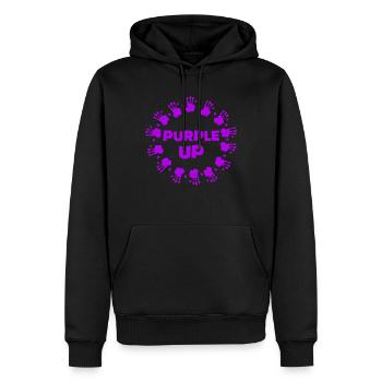 Lila up Handdrucke lila für Militärkinder - Männer Premium Bio Hoodie - Schwarz - Vorne - Nico (187cm)