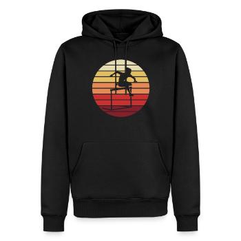 Course d’obstacles Coucher de soleil - Sportglanz - Sweat à capuche Premium bio Homme - noir - Devant - Nico (187cm)