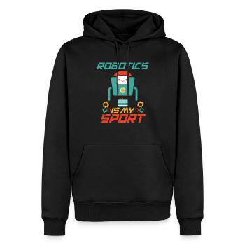 Robotik ist mein Sport, der lustige Roboter -Ingen - Männer Premium Bio Hoodie - Schwarz - Vorne - Nico (187cm)