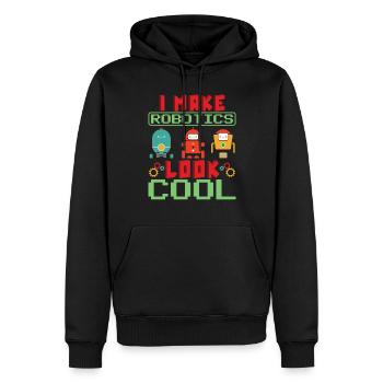 Ich lasse Robotik cool aussehen Roboter -Ingenieur - Männer Premium Bio Hoodie - Schwarz - Vorne - Nico (187cm)