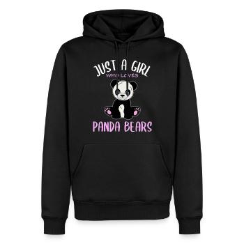 Un cœur de fille pour les pandas - Sweat à capuche Premium bio Homme - noir - Devant - Nico (187cm)
