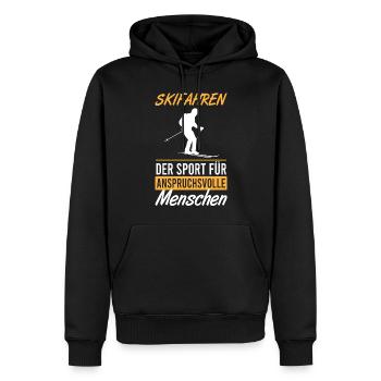 Cadeau pour les fans de ski exigeants - Sweat à capuche Premium bio Homme - noir - Devant - Nico (187cm)