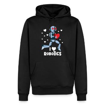 Ich liebe Robotik Red Heart Robot Engineer Robotic - Männer Premium Bio Hoodie - Schwarz - Vorne - Nico (187cm)