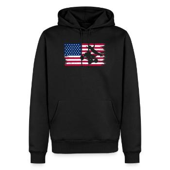 Quad 4 Wheeler USA Flag Patriotic Quad Geschenk AT - Männer Premium Bio Hoodie - Schwarz - Vorne - Nico (187cm)
