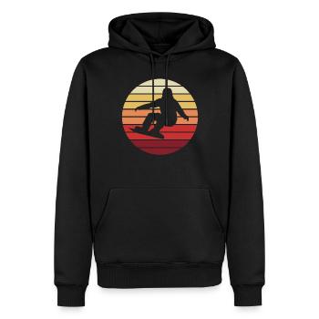 Embarquement - Rêve d’hiver - Sweat à capuche Premium bio Homme - noir - Devant - Nico (187cm)
