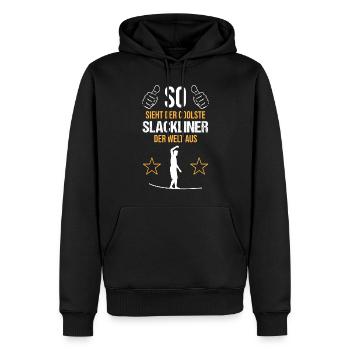 Top Slackliner - World Class Balance - Men’s Premium Organic Hoodie - black - Front - Nico (187cm)