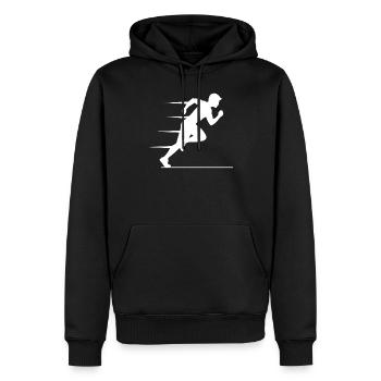 Schneller Sprinter Dynamik Leichtathletik - Männer Premium Bio Hoodie - Schwarz - Vorne - Nico (187cm)