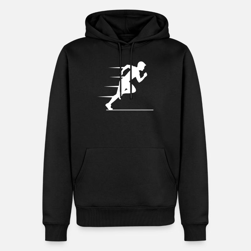 Sprinter rapide Dynamique Athlétisme - Sweat à capuche Premium bio Homme - noir