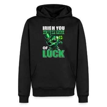 Bonheur de la Saint-Patrick en Irlande - Sweat à capuche Premium bio Homme - noir - Devant - Nico (187cm)