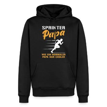 Cool Sprinter Papa Fast Lane - Sweat à capuche Premium bio Homme - noir - Devant - Nico (187cm)