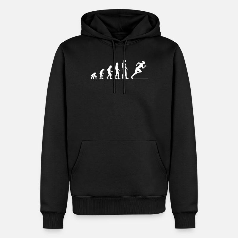 Evolution Run – Plus vite qu’hier - Sweat à capuche Premium bio Homme - noir