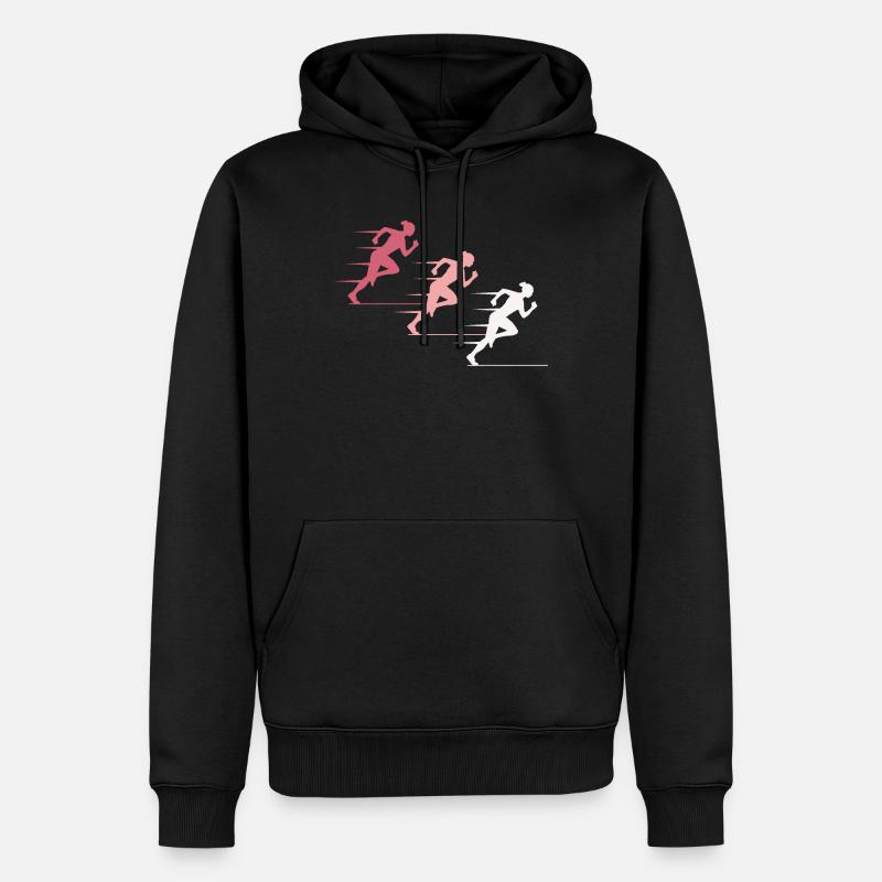 Bunte Sprinterinnen Elite - Männer Premium Bio Hoodie - Schwarz