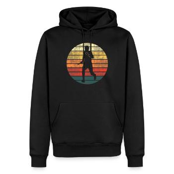 Staffelläufer Sonnenuntergang Silhouette - Männer Premium Bio Hoodie - Schwarz - Vorne - Nico (187cm)