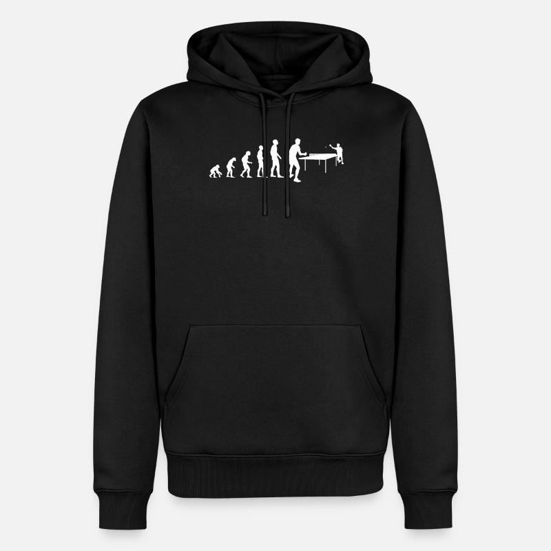 Evolution Tischtennis Spieler Geschenk - Männer Premium Bio Hoodie - Schwarz