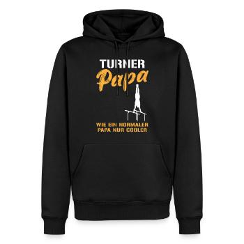 Turner Papa – Combinaison de la coolitude sportive - Sweat à capuche Premium bio Homme - noir - Devant - Nico (187cm)