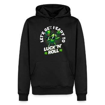 Fête de la Saint-Patrick Chance irlandaise Irlande Shamrock - Sweat à capuche Premium bio Homme - noir - Devant - Nico (187cm)