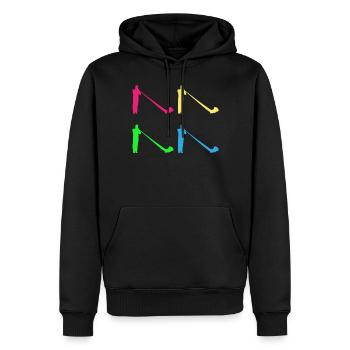 Buntes Alphorn Geschenk - Klangvolle Vielfalt - Männer Premium Bio Hoodie - Schwarz - Vorne - Nico (187cm)